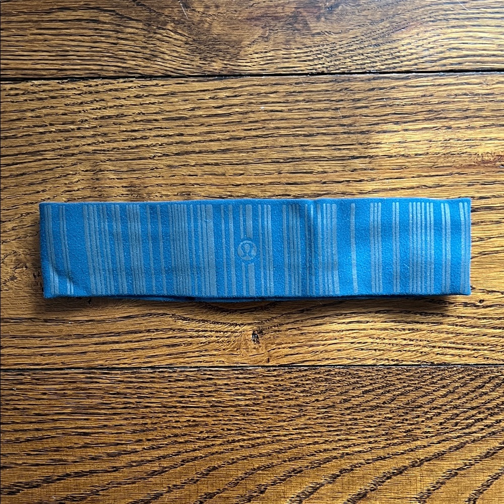 lululemon athletica Blue Striped Performance Headband